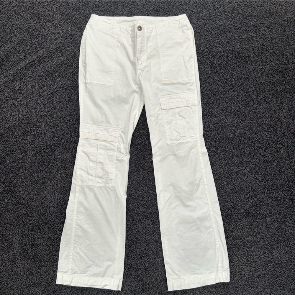 Free People The Thing Is Optic White Low-Rise Utility Pants Women’s Size 8